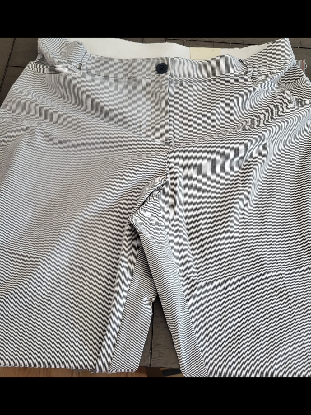 Studio Works Navy and White Pinstripe Capris